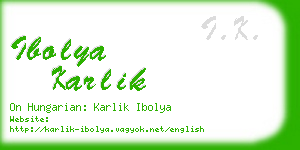 ibolya karlik business card